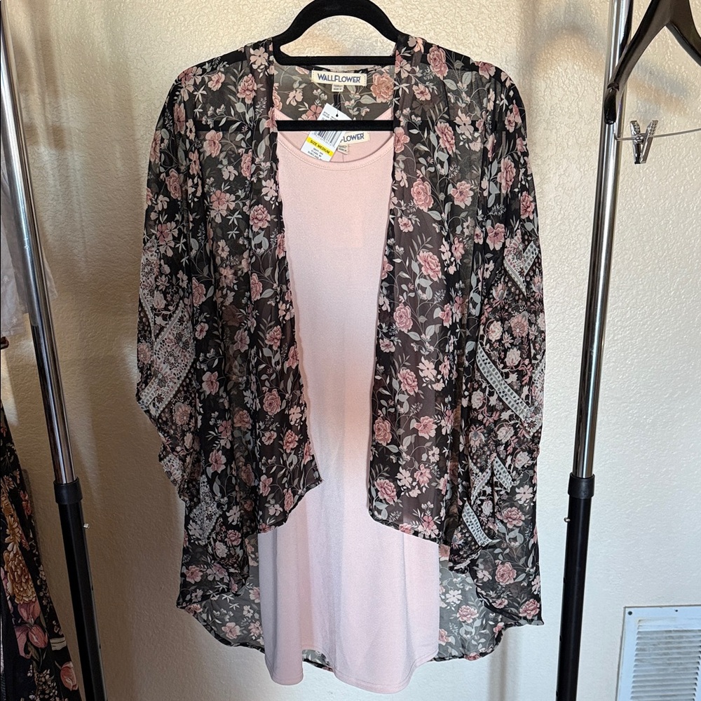 Wallflower Black and Pink Floral Mini Dress